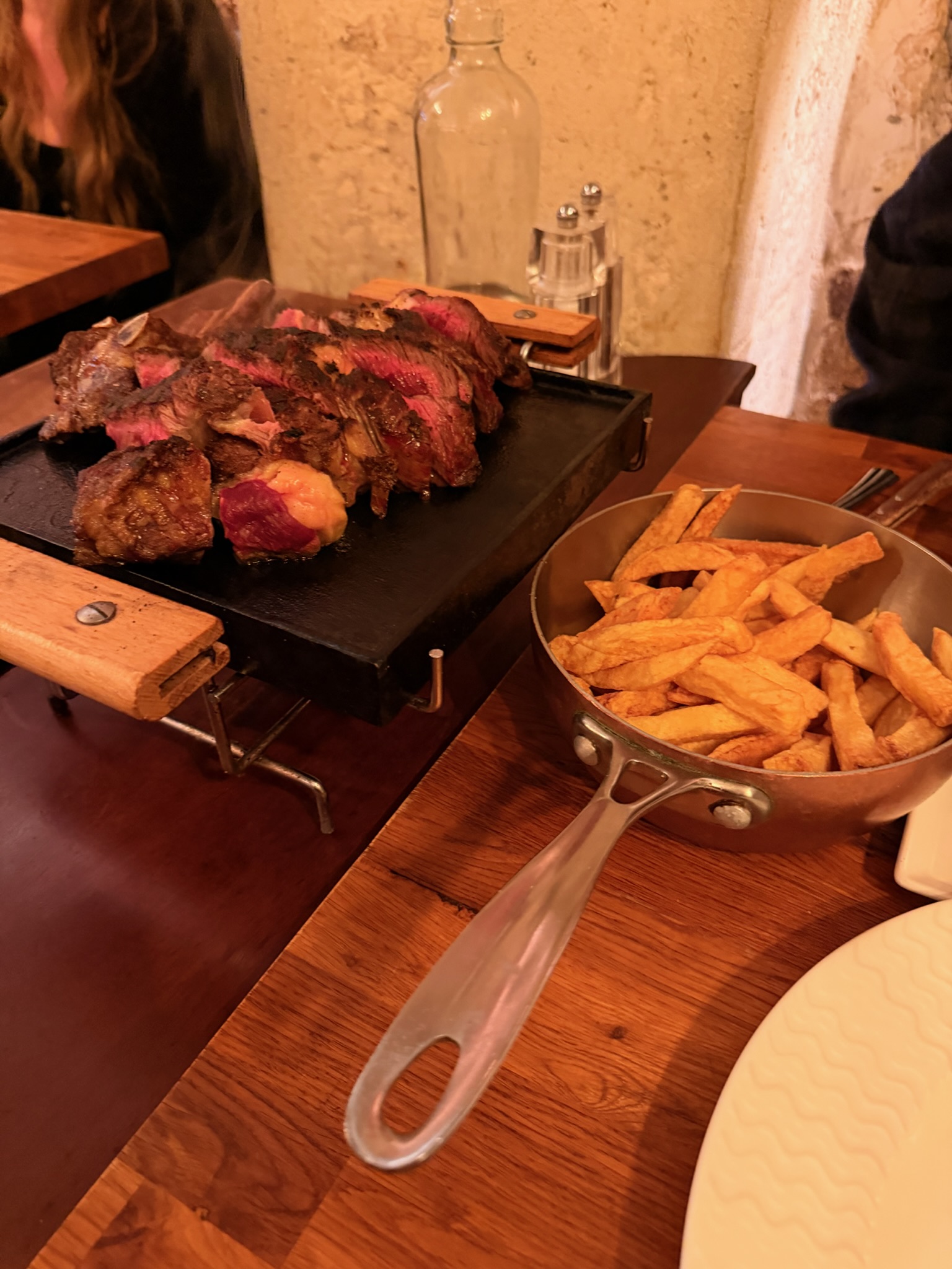 A steak dinner at Sacrée Fleur